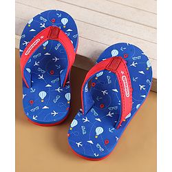 Cute Walk by Babyhug Slip On  Flip Flops  with Hot Air Balloon Print - Navy Blue