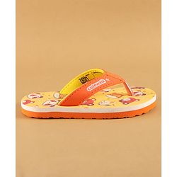 Cute Walk by Babyhug Slip On Flip Flops with Animal Print - Yellow