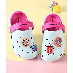 Cute Walk by Babyhug Clogs with Backstrap & Food Applique - Dark Pink