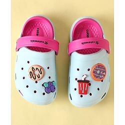 Cute Walk by Babyhug Clogs with Backstrap & Food Applique - Dark Pink