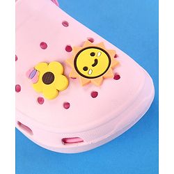 Cute Walk by Babyhug Clogs with Back Strap & Floral Applique - Pink