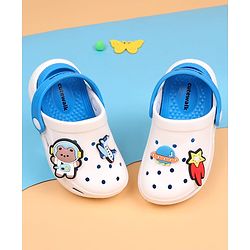 Cute Walk by Babyhug Clogs with Back Strap Closure & Bear Applique - Blue