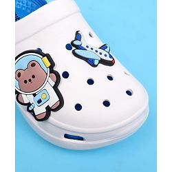 Cute Walk by Babyhug Clogs with Back Strap Closure & Bear Applique - Blue