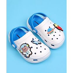 Cute Walk by Babyhug Clogs with Back Strap Closure & Bear Applique - Blue
