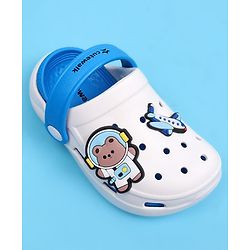 Cute Walk by Babyhug Clogs with Back Strap Closure & Bear Applique - Blue