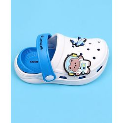 Cute Walk by Babyhug Clogs with Back Strap Closure & Bear Applique - Blue