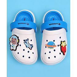 Cute Walk by Babyhug Clogs with Back Strap Closure & Bear Applique - Blue