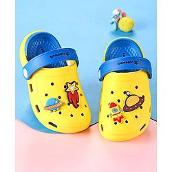 Cute Walk by Babyhug Clogs with Back Strap & UFO Applique - Yellow