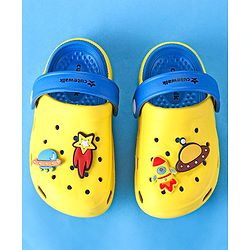 Cute Walk by Babyhug Clogs with Back Strap & UFO Applique - Yellow