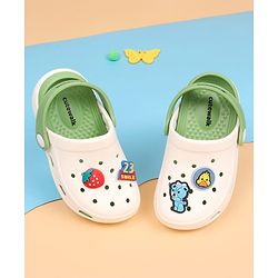 Cute Walk by Babyhug Clogs with Back Strap Closure & Bear Applique - Green