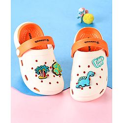 Cute Walk by Babyhug Clogs with Back Strap & Dinosaur Applique -  Pink