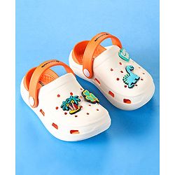 Cute Walk by Babyhug Clogs with Back Strap & Dinosaur Applique -  Pink