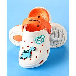 Cute Walk by Babyhug Clogs with Back Strap & Dinosaur Applique -  Pink
