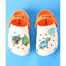 Cute Walk by Babyhug Clogs with Back Strap & Dinosaur Applique -  Pink