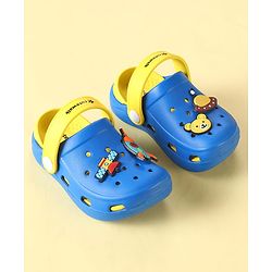 Cute Walk by Babyhug Clogs with Backstrap & Space Theme Applique - Blue