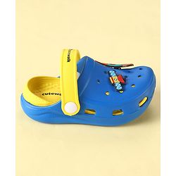 Cute Walk by Babyhug Clogs with Backstrap & Space Theme Applique - Blue