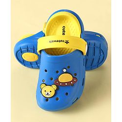Cute Walk by Babyhug Clogs with Backstrap & Space Theme Applique - Blue