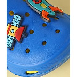 Cute Walk by Babyhug Clogs with Backstrap & Space Theme Applique - Blue