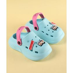 Cute Walk by Babyhug Clogs with Back Strap Closure & Vehicle Applique - Light Blue