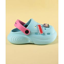 Cute Walk by Babyhug Clogs with Back Strap Closure & Vehicle Applique - Light Blue