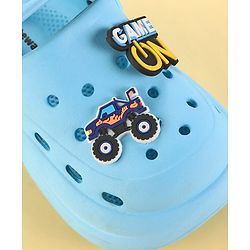 Cute Walk by Babyhug Clogs with Back Strap & Game On Applique - Light Blue