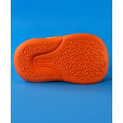 Cute Walk by Babyhug Clogs With Backstrap Closure Coffee Sun & Paw Appliques - Orange