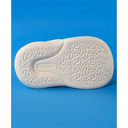 Cute Walk by Babyhug Clogs With Backstrap Closure Burger Lion & Dino Appliques - White