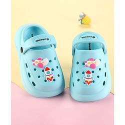 Cute Walk by Babyhug Clogs with Back Strap & Space Theme Applique - Light Blue