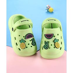 Cute Walk by Babyhug Clogs with Back Strap Closure & Fruits Applique - Green
