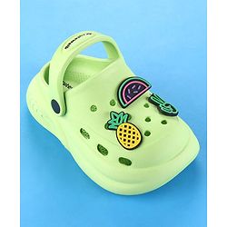Cute Walk by Babyhug Clogs with Back Strap Closure & Fruits Applique - Green