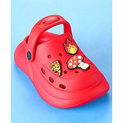 Cute Walk by Babyhug Clogs with Back Strap & Mushroom Applique -  Red