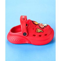 Cute Walk by Babyhug Clogs with Back Strap & Mushroom Applique -  Red