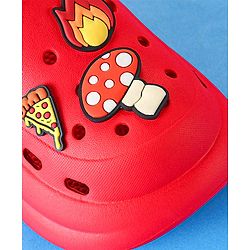 Cute Walk by Babyhug Clogs with Back Strap & Mushroom Applique -  Red