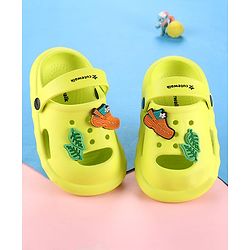 Cute Walk by Babyhug Clogs Shoe Appliques - Limegreen