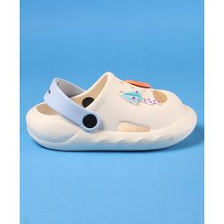 Cute Walk by Babyhug Clogs with Back Strap Closure & Paper Plane Applique - Cream