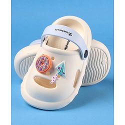 Cute Walk by Babyhug Clogs with Back Strap Closure & Paper Plane Applique - Cream