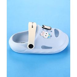 Cute Walk by Babyhug Clogs With Back Strap Kitty & Bunny Appliqulue - Light Blue