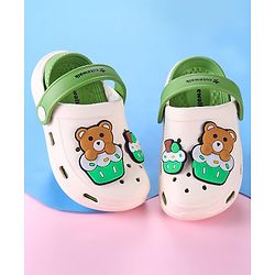 Cute Walk by Babyhug Clogs with Bear Applique - Green