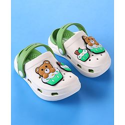 Cute Walk by Babyhug Clogs with Bear Applique - Green