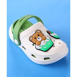 Cute Walk by Babyhug Clogs with Bear Applique - Green