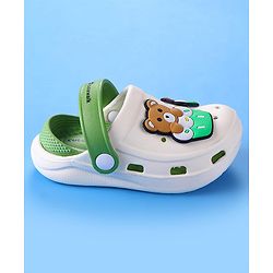 Cute Walk by Babyhug Clogs with Bear Applique - Green