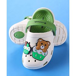 Cute Walk by Babyhug Clogs with Bear Applique - Green