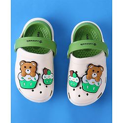 Cute Walk by Babyhug Clogs with Bear Applique - Green