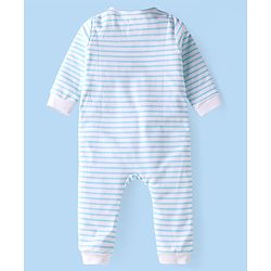 Babyhug Disney Interlock Knit Full Sleeves Rompers With Winnie The Pooh Graphics Pack of 3 - Yellow White & Blue