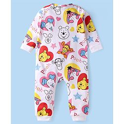 Babyhug Disney Interlock Knit Full Sleeves Rompers With Winnie The Pooh Graphics Pack of 3 - Yellow White & Blue