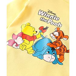 Babyhug Disney Interlock Knit Full Sleeves Rompers With Winnie The Pooh Graphics Pack of 3 - Yellow White & Blue