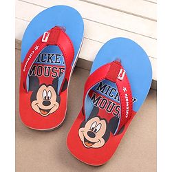 Cute Walk by Babyhug Disney Mickey Mouse Printed Slip On Flip Flops - Blue