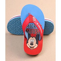 Cute Walk by Babyhug Disney Mickey Mouse Printed Slip On Flip Flops - Blue