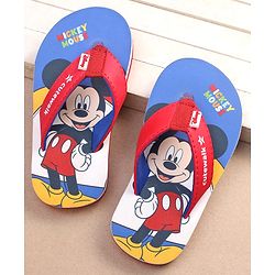 Cute Walk by Babyhug Disney Mickey Mouse Printed Slip On Flip Flops - Blue