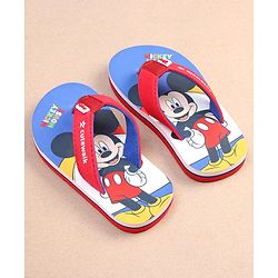 Cute Walk by Babyhug Disney Mickey Mouse Printed Slip On Flip Flops - Blue